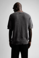 Eskitme Detaylı Örme T-Shirt