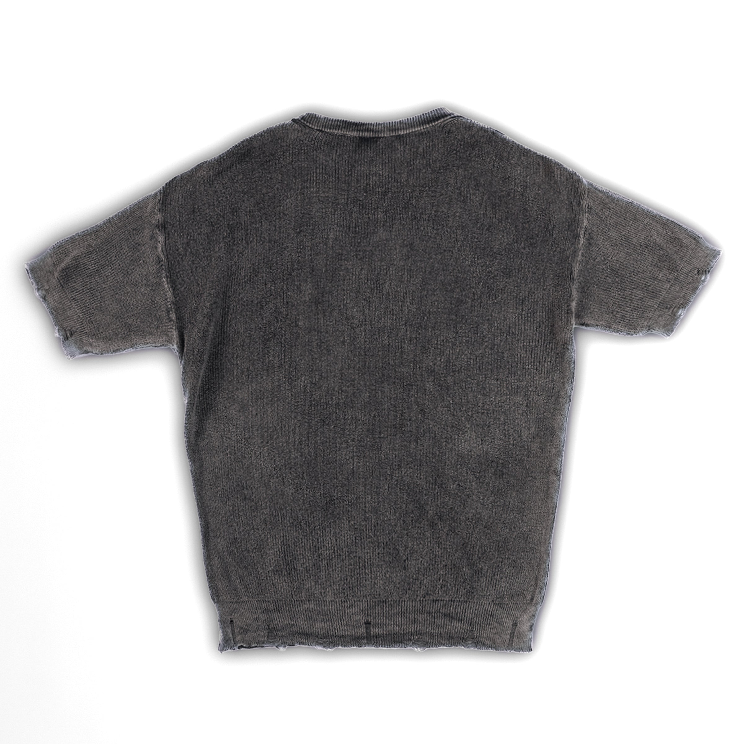 Eskitme Detaylı Örme T-Shirt