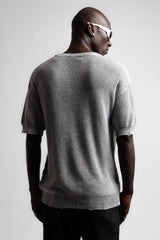 Eskitme Detaylı Örme T-Shirt