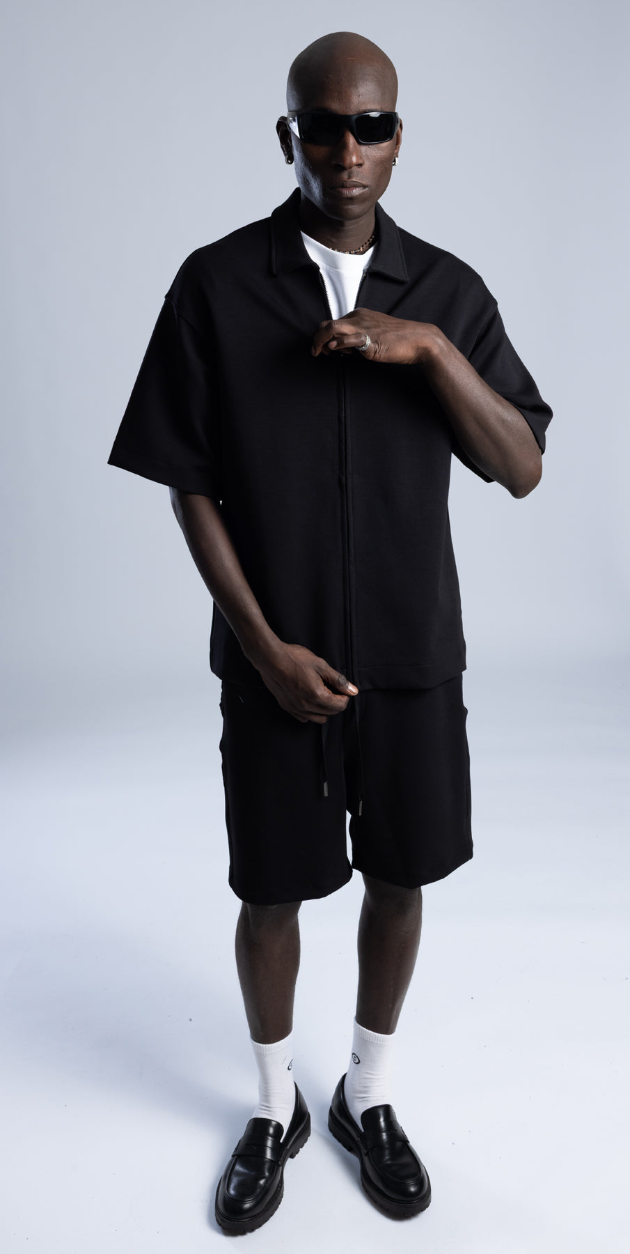 Fermuarlı Şort Gömlek Takım