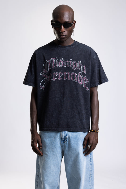 Yıkamalı Baskılı T-shirt