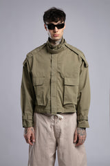 Şerit Detaylı Utility Ceket