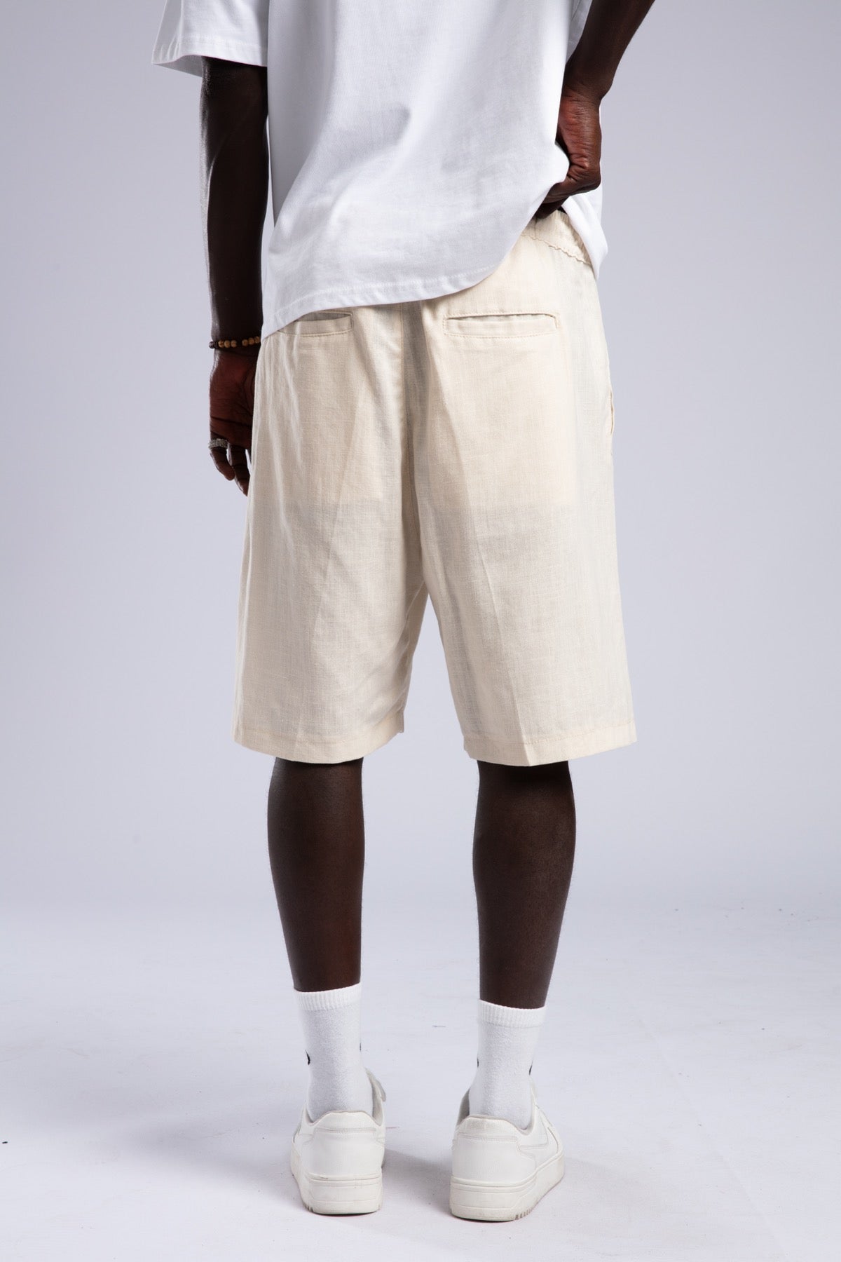 Beli Lastikli Keten Şort