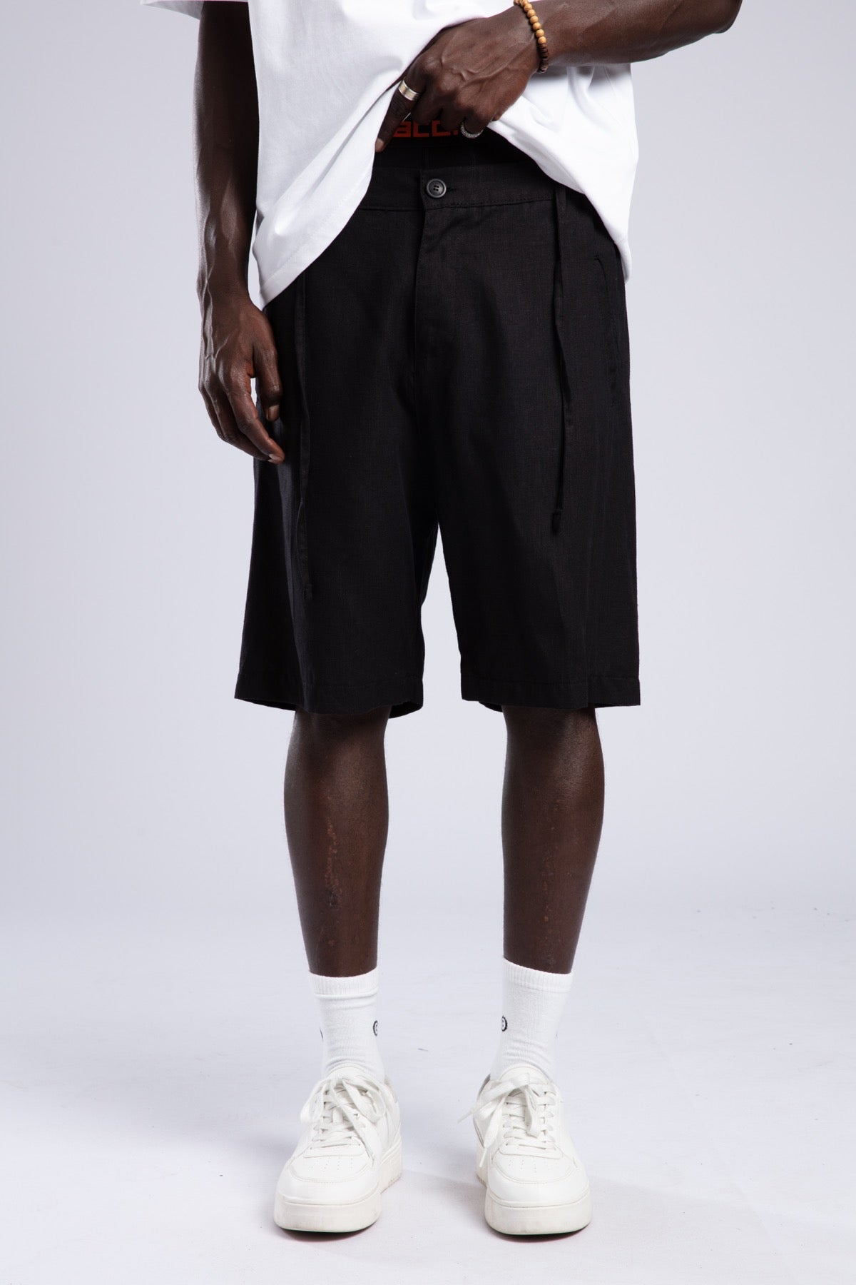 Beli Lastikli Keten Şort