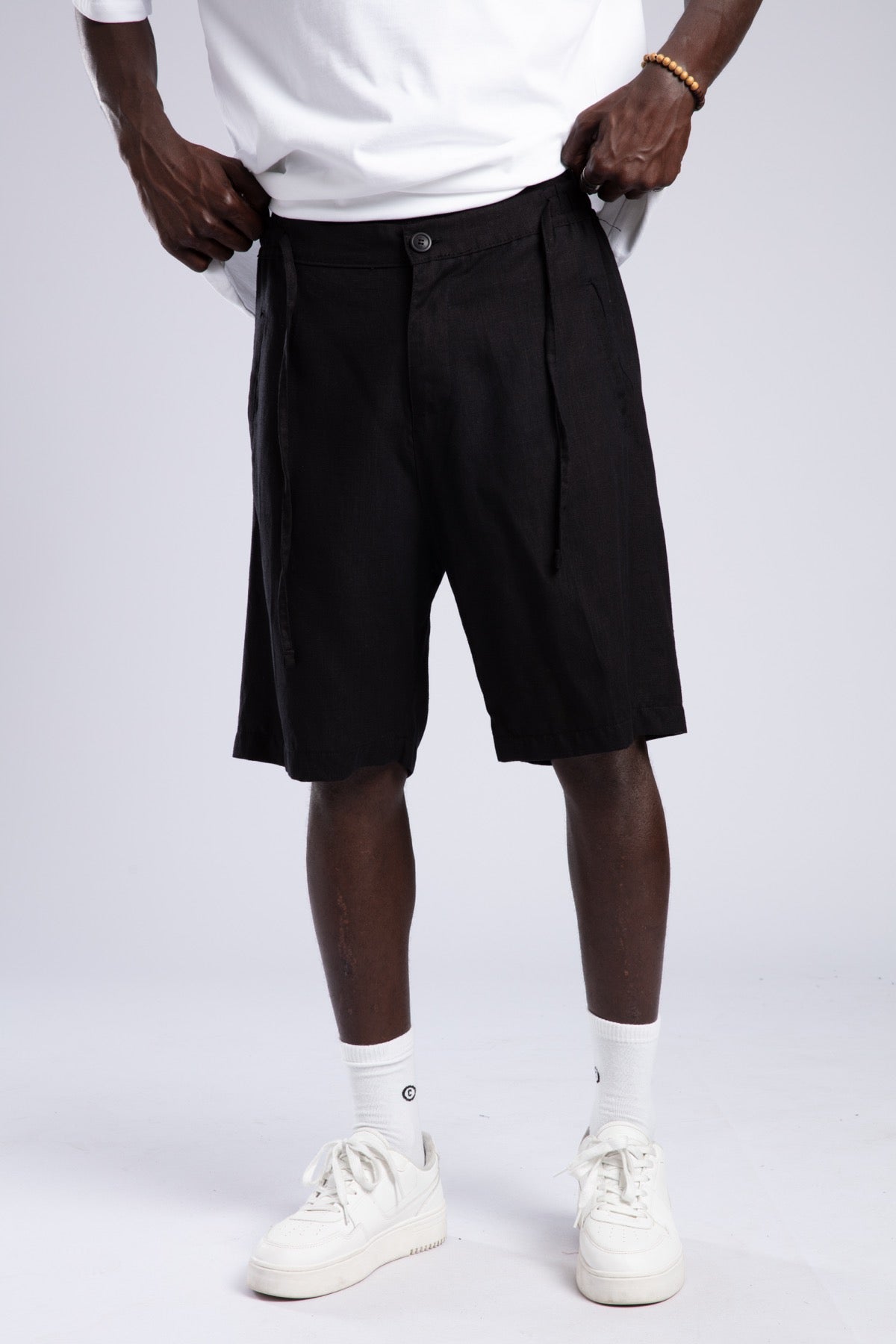 Beli Lastikli Keten Şort