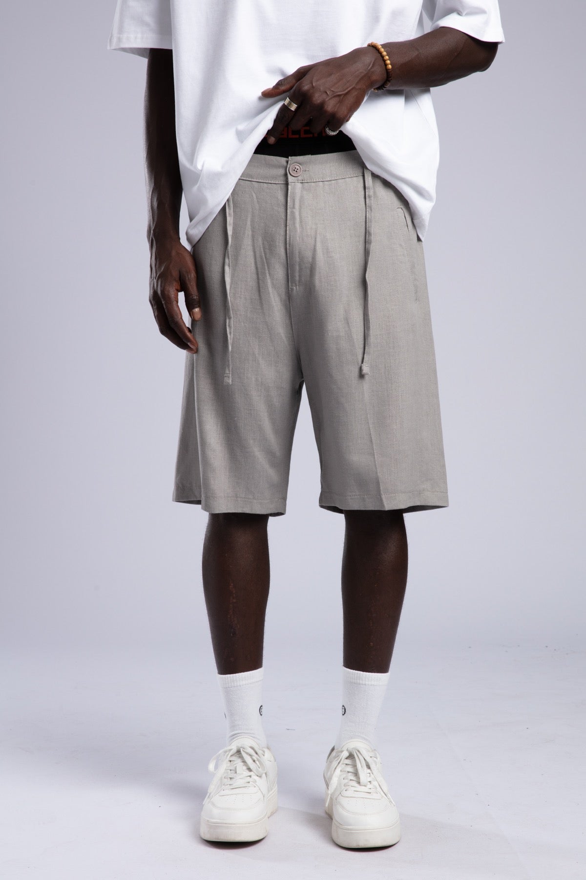 Beli Lastikli Keten Şort