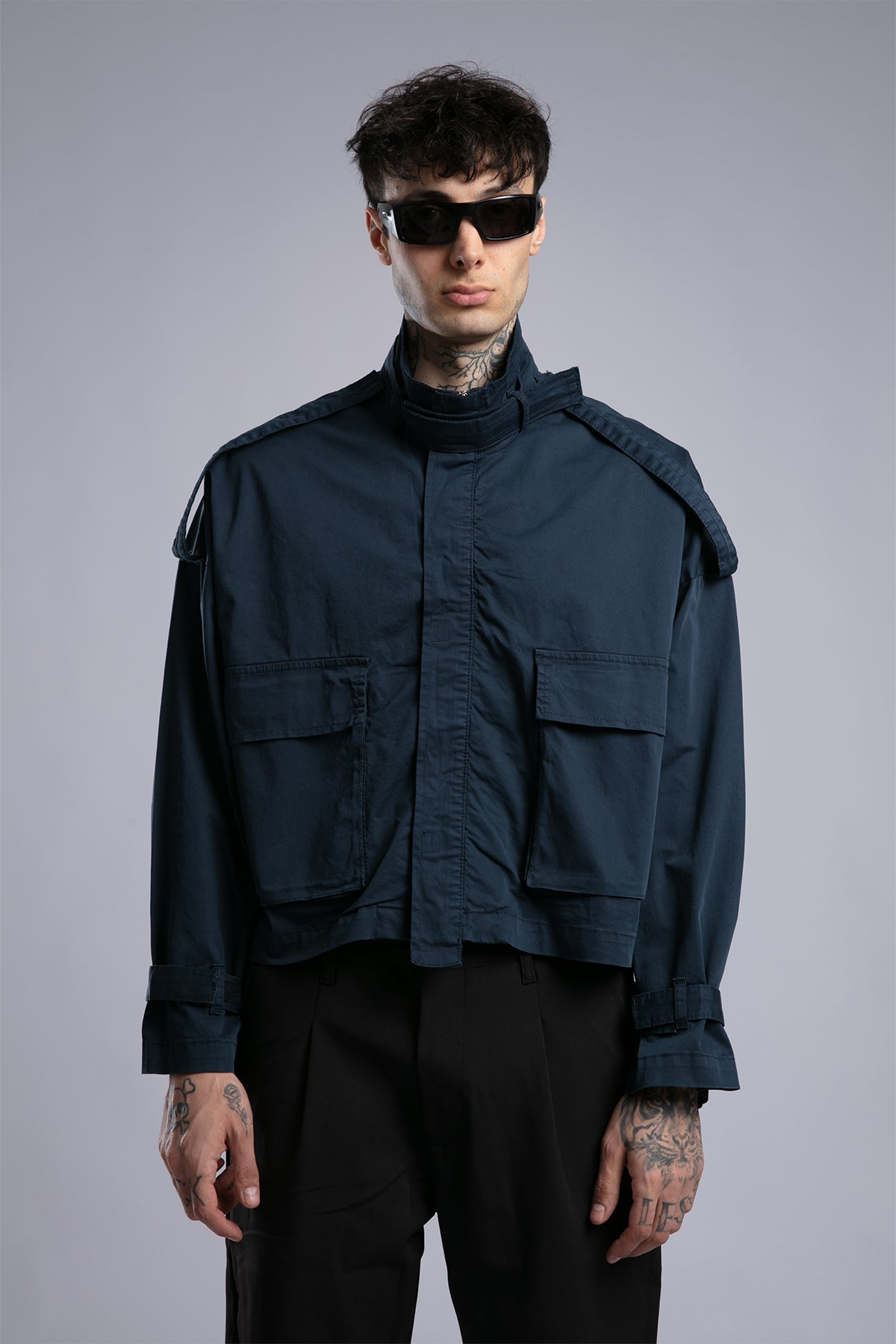 Şerit Detaylı Utility Ceket