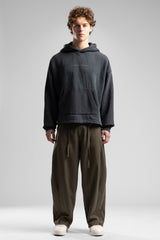 Minimal Yazı Detaylı Kapüşonlu Sweatshirt