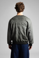 Arka Yazı Nakış Detaylı Pistole Yıkamalı Sweatshirt