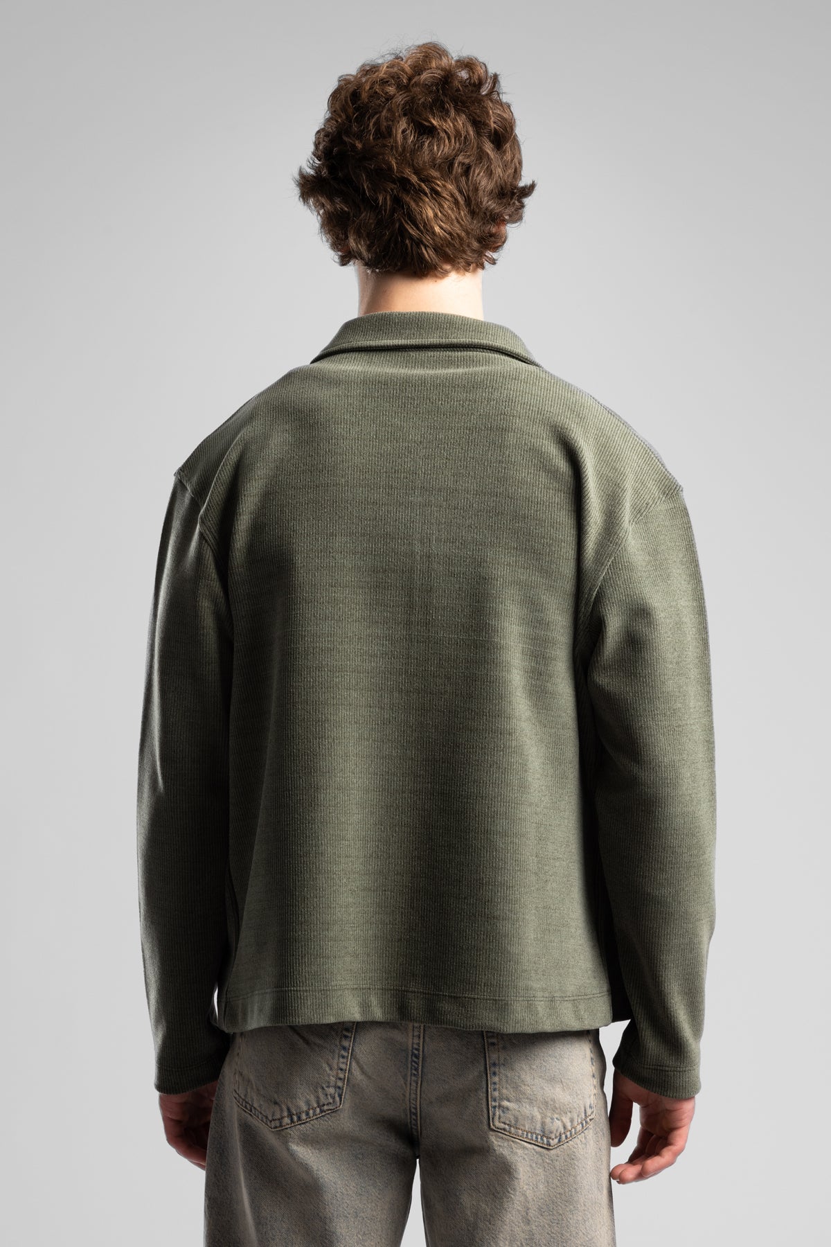 Fermuarlı Fitilli Sweatshirt