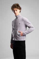Dik Yaka Fermuarlı Fitilli Sweatshirt