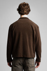 Dik Yaka Fermuarlı Fitilli Sweatshirt