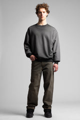 Arka Yazı Nakış Detaylı Pistole Yıkamalı Sweatshirt