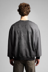 Arka Yazı Nakış Detaylı Pistole Yıkamalı Sweatshirt