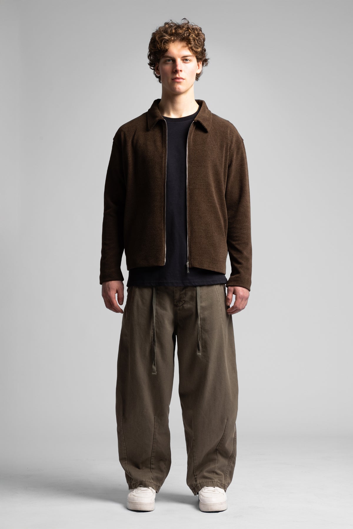 Fermuarlı Fitilli Sweatshirt