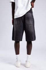 Baskılı Jean Şort