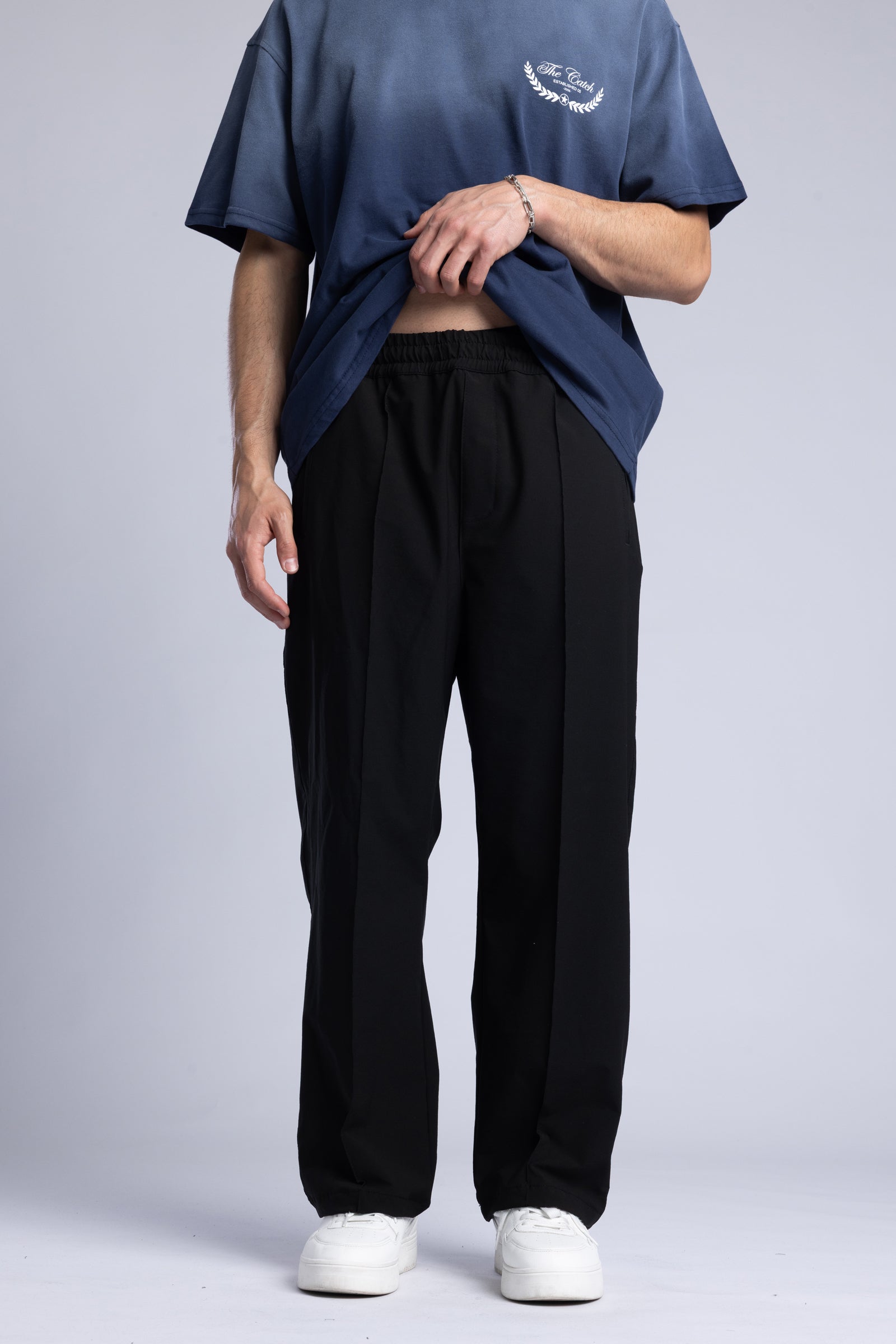 Baggy Fit Lastikli Bel Pantolon