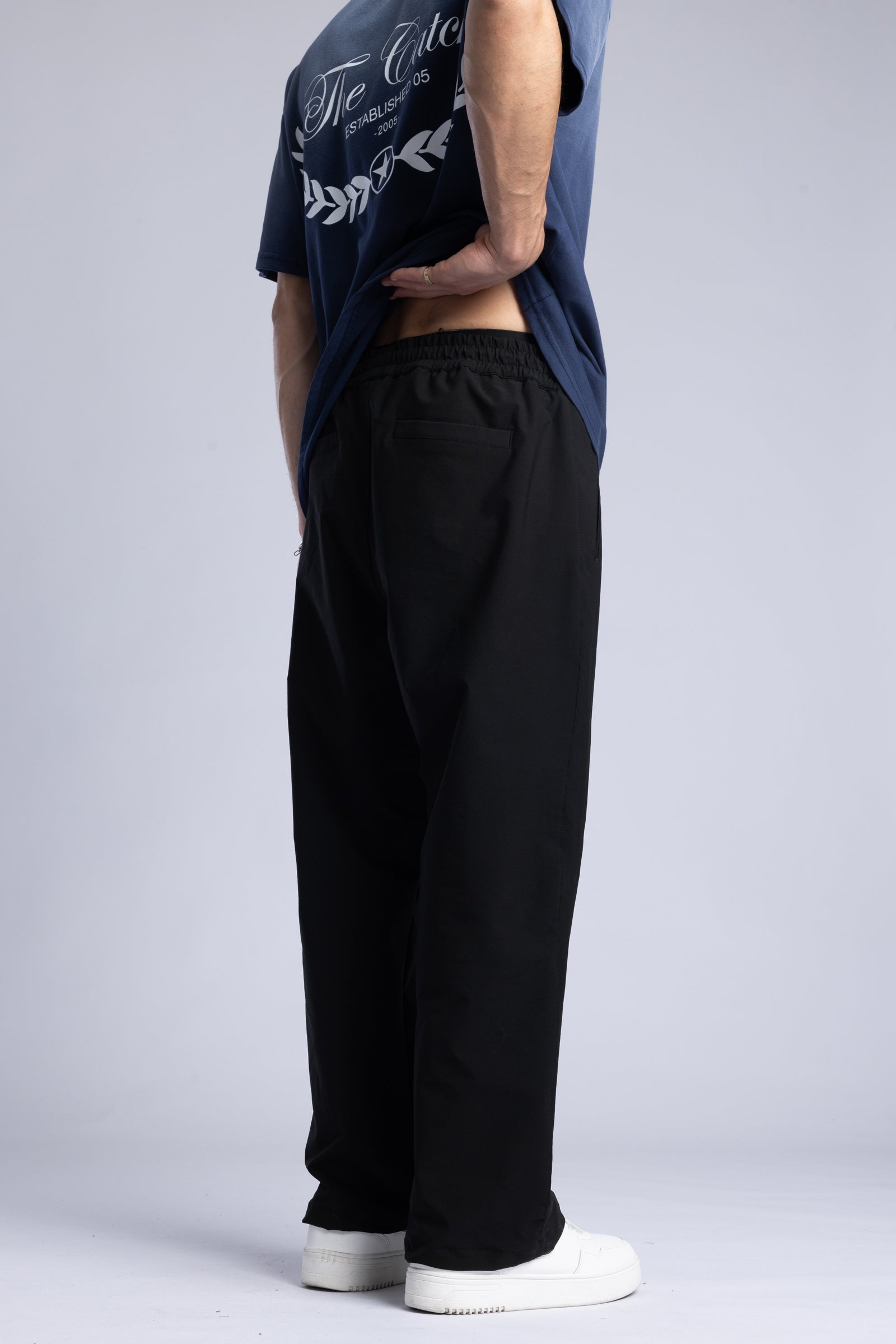 Baggy Fit Lastikli Bel Pantolon