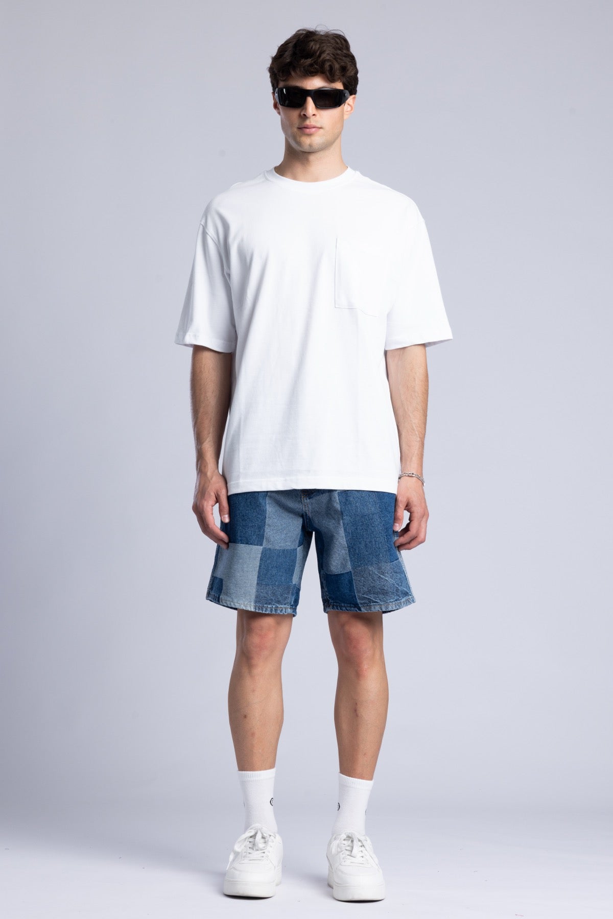 Parçalı Denim Şort