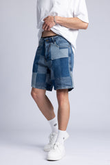 Parçalı Denim Şort