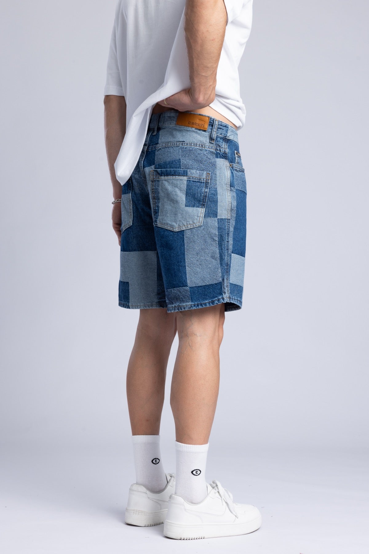 Parçalı Denim Şort