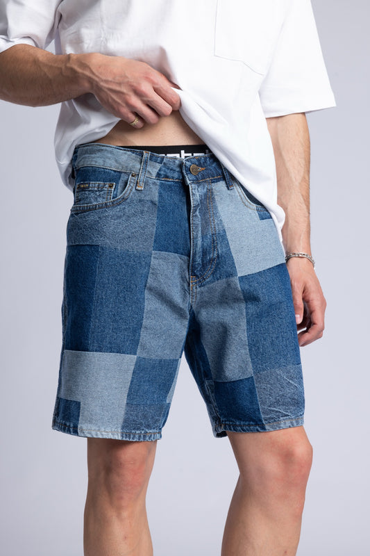 Parçalı Denim Şort