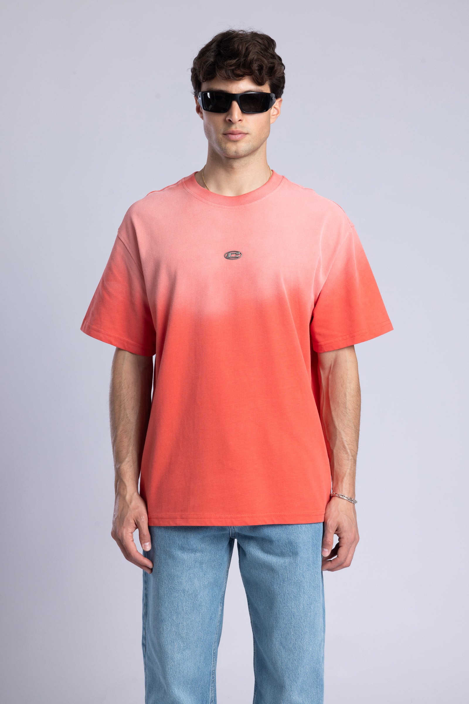 Metal Logo Detaylı Yıkamalı T-shirt