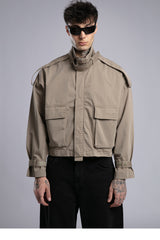 Şerit Detaylı Utility Ceket