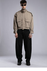 Şerit Detaylı Utility Ceket