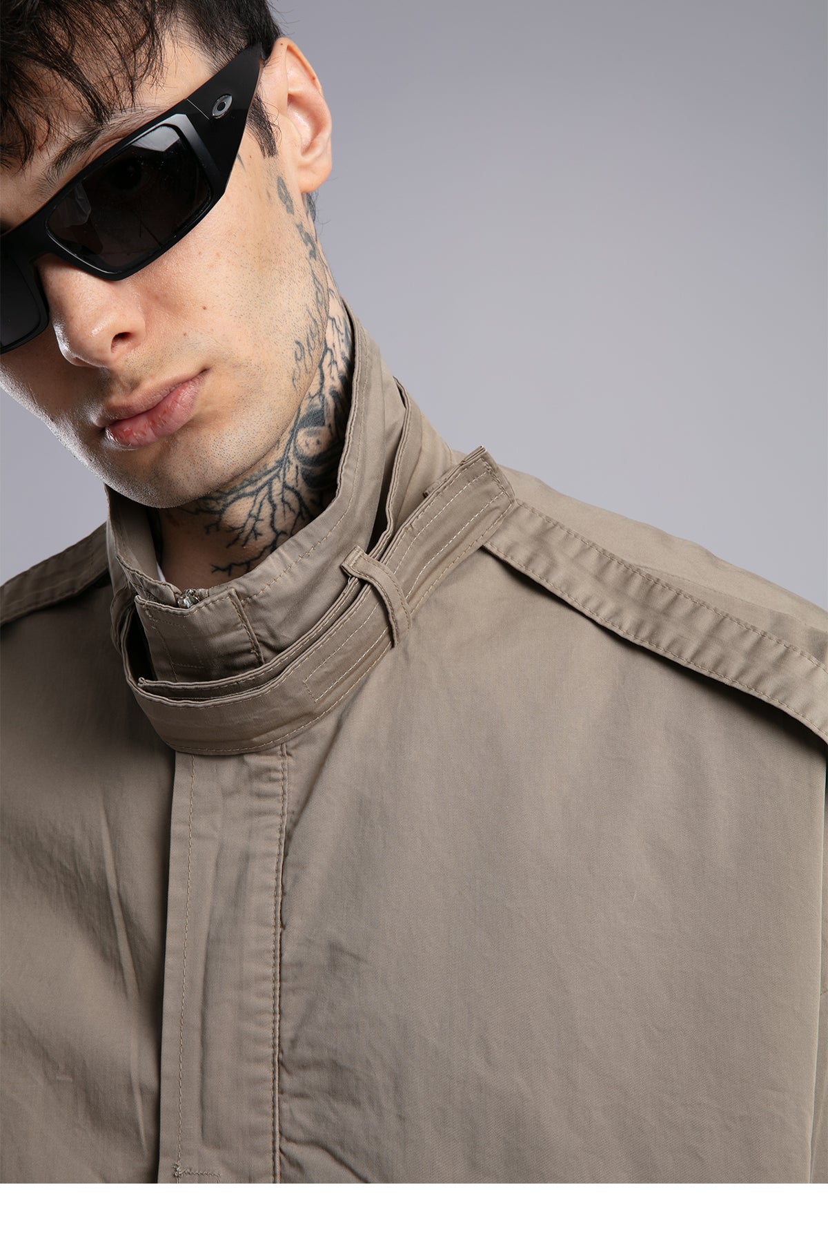 Şerit Detaylı Utility Ceket